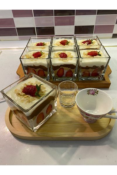 Amentes 6 Magnolia Bowl - Pudding, Dessert and Ice Cream Bowl for Glass Interior