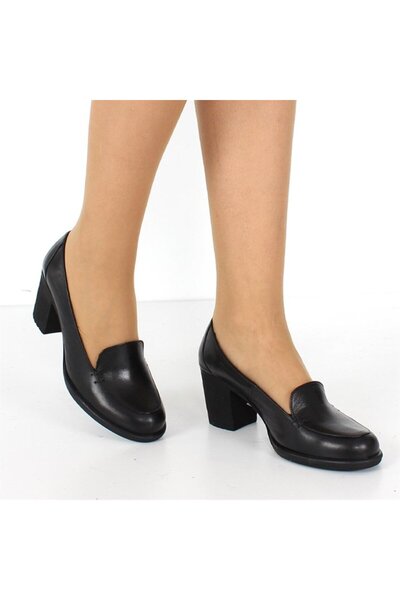 Celal Gültekin Siyah Deri Ayakkabı Kadın Topuklu 669 22620-1