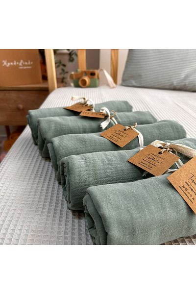 MundoLindo Green 100x120 cM Muslin Blanket - Double LaYer Blanket