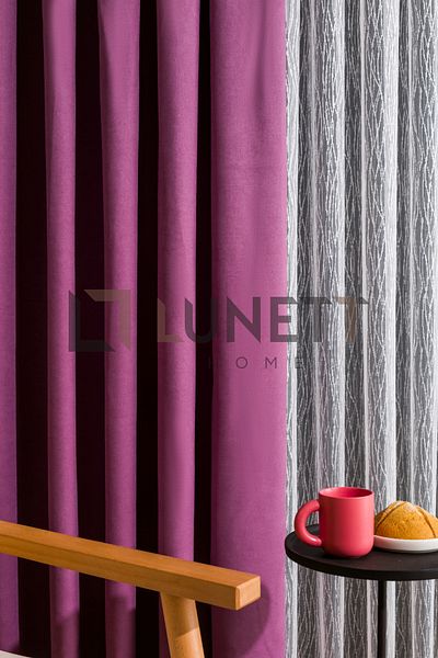 LUNETT HOME READY TO USE LILA CLARY PLEATED 1X3 PHONE CURTAIN SINGLE WING 9213