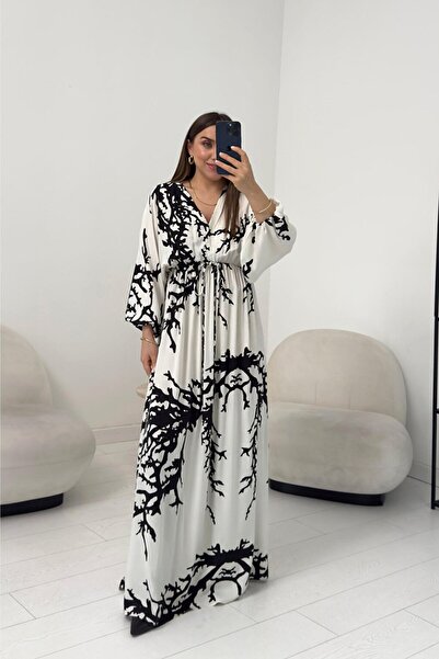 şems fashion viscose fabric maxi length with belt button dress long dress dress