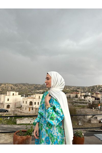 NAQISHE NAQISHE FLOWER PRINTED DRESS\AQUA