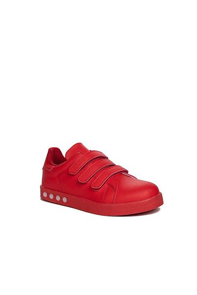 iskarpino Red Kids Sneakers - Lighted Velcro Walking Shoes