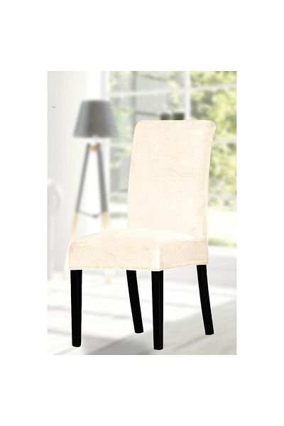 Uy Style Tekstil Uy Style - Βελούδινη καρέκλα με ελαστικό κέντρο, 6 τεμάχια