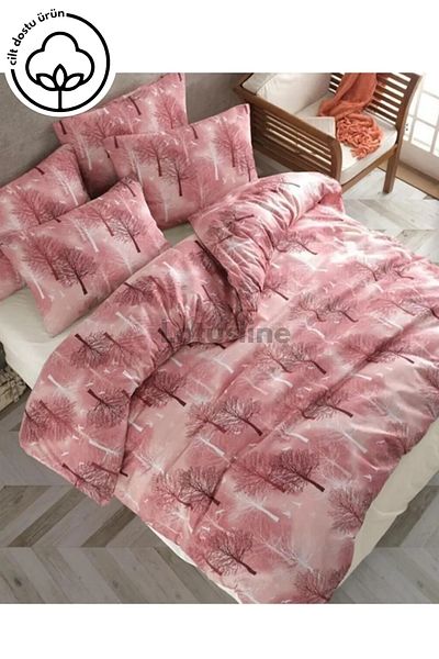 Lotusline Home Burgundy Tree Pattern Single Luxusní bavlněné povlečení Set - Set
