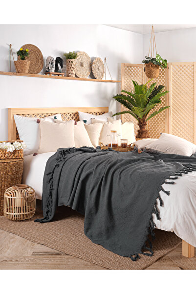 Cotanique Lima Pamuklu Çift Kişilik Pike 200x220 Çok Amaçlı Örtü Çift Kişilik...