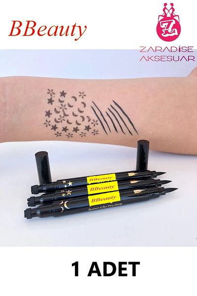 BBeauty Double Sided Flower / Crescent / Heart / Star Patterned Black Eyeliner Pen (1 PC)