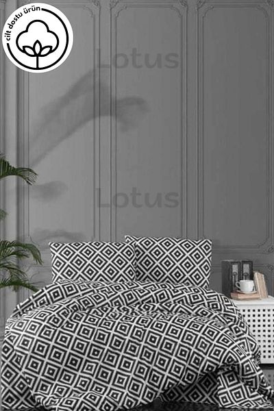 Lotusline Diagonal Double Cotton Duvet Cover Set