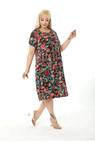 CNG MODA Plus Size Gathered Mother Dress