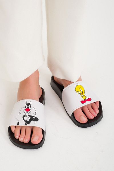 şibidik Tweety and Sylwester Patterned Pool, Sea, Bath and Beach Slippers for Women and Children - Daily Outdoor