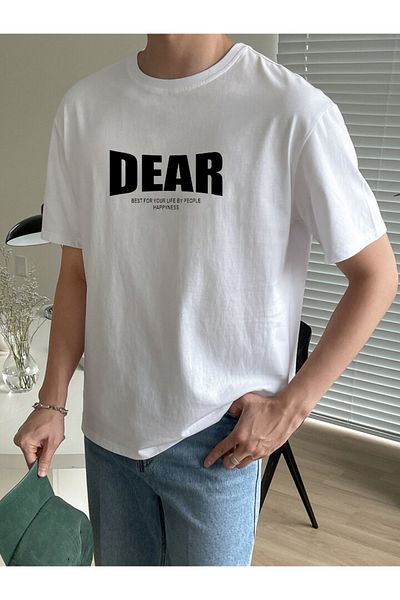 DEEPSENCE Unisex Oversize ΑΓΑΠΗ εμπριμέ λευκό μπλουζάκι
