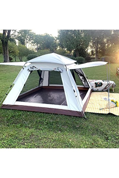 Fillikutum 4 Kişilik Tam Otomatik Kamp Çadırı Tenteli Portatif Çadır Anti-uv ...