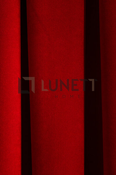 LUNETT HOME KULLANIMA HAZIR KIRMIZI ORTA PİLELİ 1X2,5 FON PERDE 12477