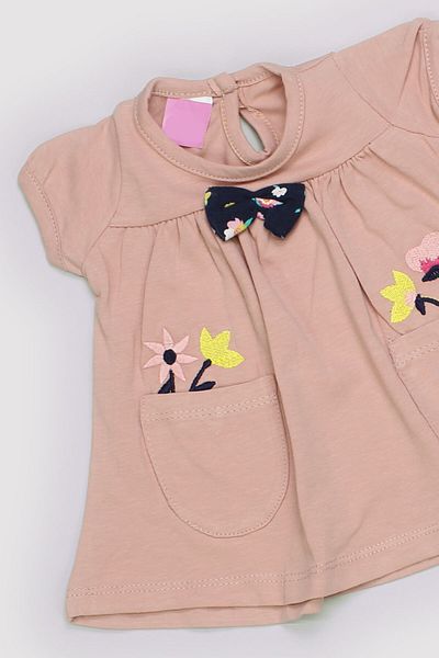 Peki Baby Buy 5 Pay 4 Newborn Kids Girls Summer Cotton Floral Embroidered Bow Body Tights 2-Piece Set 13633