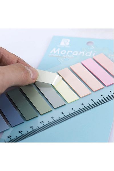 NaSaDAN Cool Tones with 10 Colors Rulers 200 Sheets Transparent Adhesive Postit Note Paper