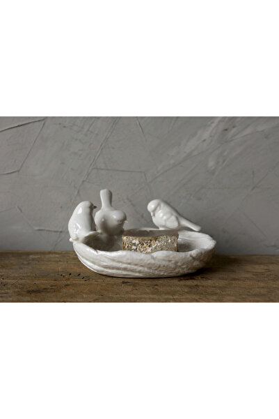 Warm Design Decorative Leaf Patterned Plate with Birds