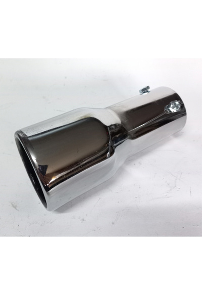 AUTO LUXURY 5.1 cm. rüzgar sesli Antipas iç kaplamalı vidalı sök/tak yuvarlak nikelaj egzoz eksoz ucu