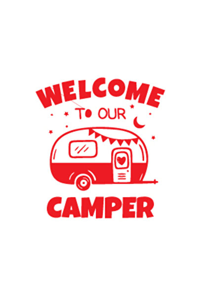 Reysa Tasarım قافلة التخييم ويلكوم كامبر باللون الأصفر - 17x17 سم