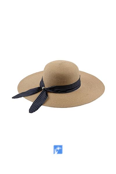 Kardelen Butik Denizli Luxury Straw Beach Hat (57-58 cm) (With Narrowing Rope Available)