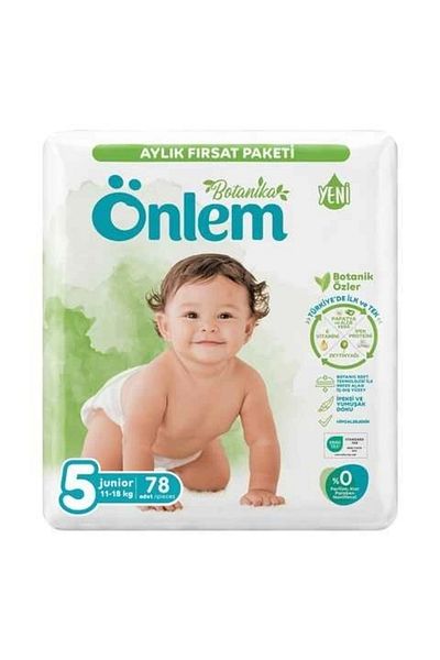 ÖNLEM Botanika Size 5 Junior Baby Diapers 78 Pieces