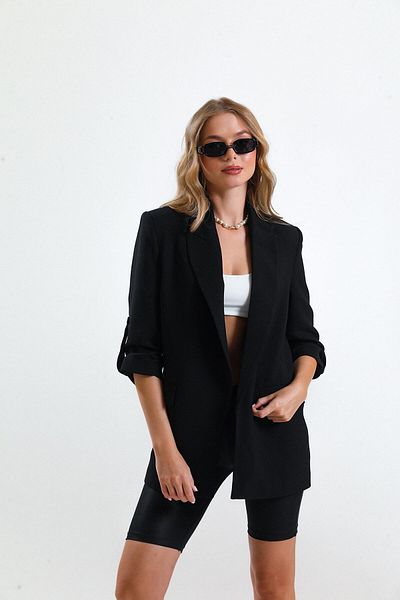 Koch London Women's Blazer Jacket Black Woven Lining - Kolkata