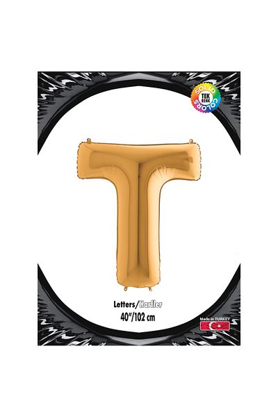 parti Letter Foil Balloon 40" Gold Gold
