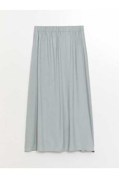 LC Waikiki Linen Blended Straight Women's Skirt with Elastic Waist