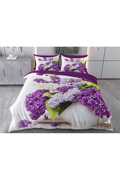BEYZADE HOME 3D Double Duvet Cover Set 6 Pieces Wild Flowers