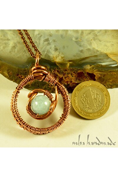 mba handmade jewelry Akuamarin Kristali ''sonsuzluk'' El Yapımı Otantik Kolye