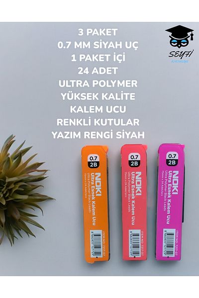 SEYFİKİRTASİYE 3 PACK 0.7 MM BLACK TIP 24 PIECES IN 1 PACK ULTRA POLYMER HIGH QUALITY COLOR BOX WRITTEN BLACK