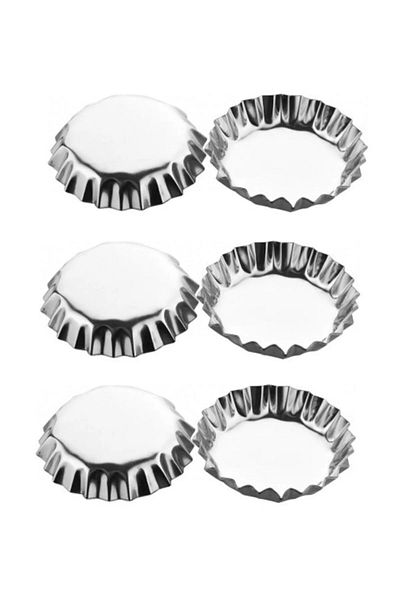 DİLAHOME 12 Pieces Stainless Cake Mold, Cupcake, Tart, Tartolet, Brownie, Topcakes, Muffin Mold