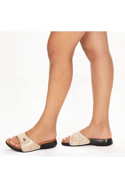 MixBrand Women's Glitter Genuine Leather Heel Spur and Bone Protrusion Anatomical Slippers