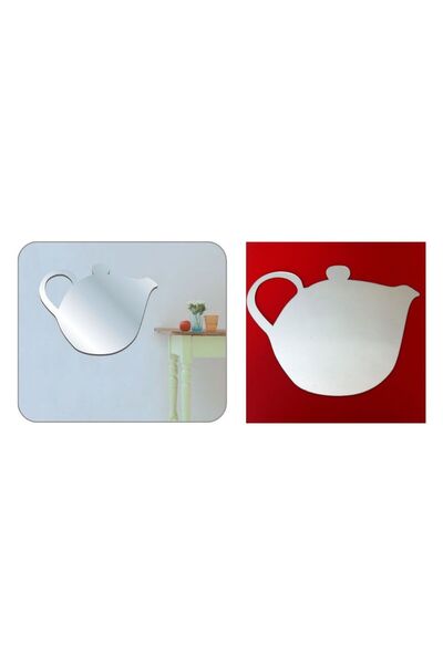 Bosphorus Wall Decoration Mirrored Sticker Teapot shaped PVC Mirror 20x15,5cm JM08019