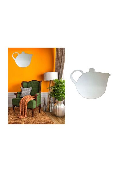 Bosphorus Wall Decoration Mirrored Sticker Teapot shaped PVC Mirror 20x15,5cm JM08019