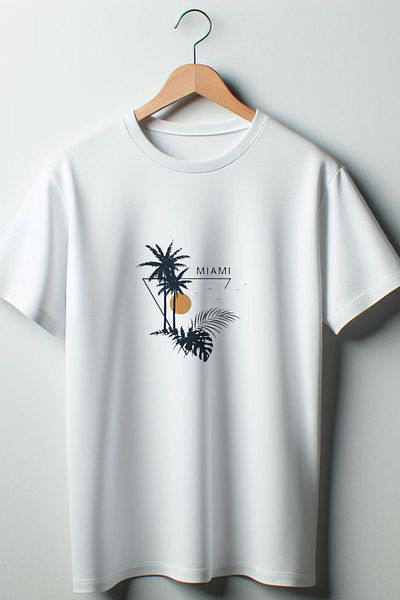 Vordevia Λευκό μπλουζάκι με στάμπα Miami Oversize Crew Neck