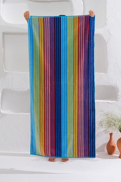 Homelover 100% Cotton Beach Sea Towel Striped Beach 75x150