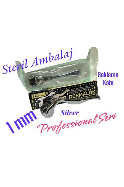 Dr.Dermalok Dermaroller SİLVER Professional-Suitable for Hair, Beard, Eyebrow Serum Use New Series 1mm