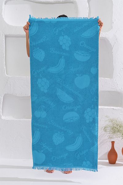Homelover 100% bumbac detaliu ciucuri peshtemal prosop de plajă cu fructe de pădure 70x150