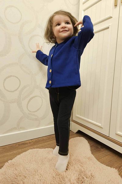 Peki Medium Thick Flexible Cotton 5-Piece Baby and Kids Cardigan Set - Hood and Wooden Button Detailed, Gift 15318