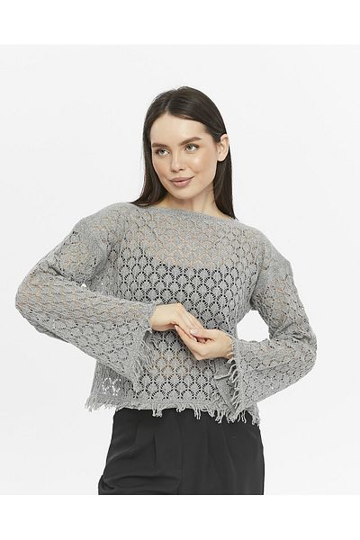 KNİTİCAL TEKSTİL knitical Bolero shams Cream Crop Blouse Openwork Knitwear Knitted