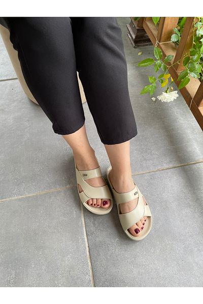 Hızlı Al Soft Leather Water Resistant Slippers