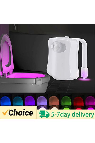 PDQ Motion Sensor Light Wireless LED Night Light RGB 8colors Lamp Toilet Bathroom Atmosphere Light Co...