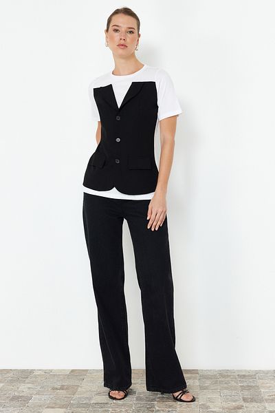 Trendyol Collection Πλεκτή Λευκή Μπλούζα - TWOSS24BZ00547