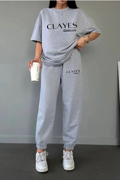 Frisson Studio T-Shirt and Sweatpants Set - Oversize Crew Neck Printed Set