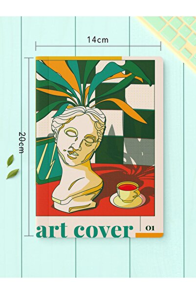 Postifull Çizgisiz Defter Seti, 2 Adet Vintage Desenli Notebook, Not Defteri, Anı Defteri, 64 Sayfa Orta Boy