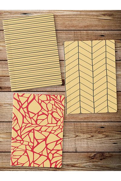 Postifull Unlined Notebook Set, 3 Notepads, Notebook Journal Set, Memory Book, 64 Pages Medium Size