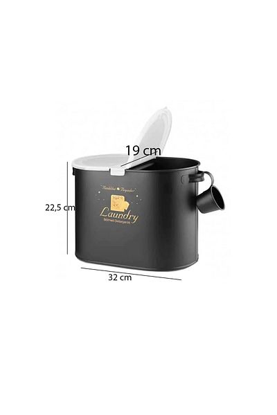 Laundry Μεταλλικός θήκης απορρυπαντικού Μαύρος 12 Lt Lr002