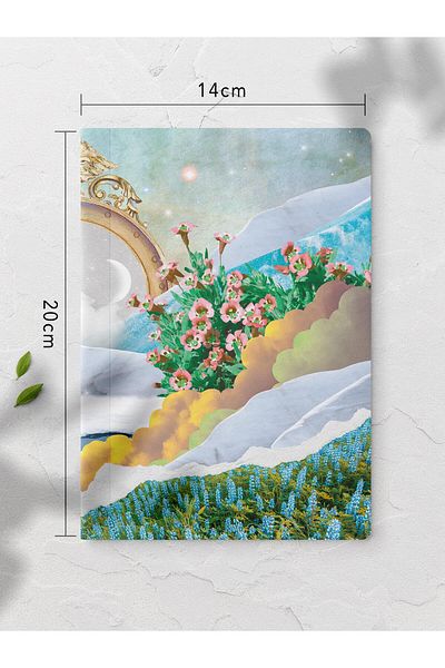 Postifull Caiet fără linii, Caiet cu tematică retro vintage, Blocnotes, Caiet vintage, 64 coli 14*21cm