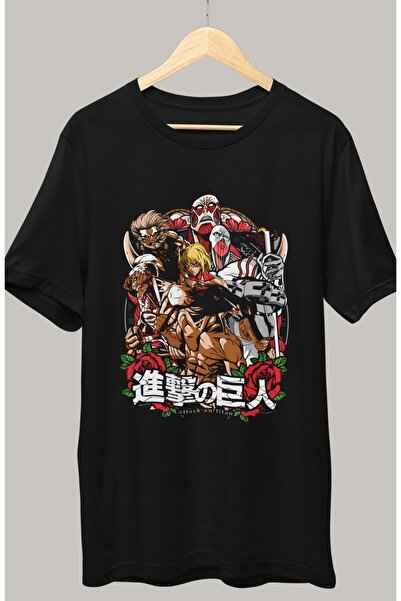 Fuddy Moda Oversize kroj Attack On Titans Štampano T-shirt , unisex anime Šta...