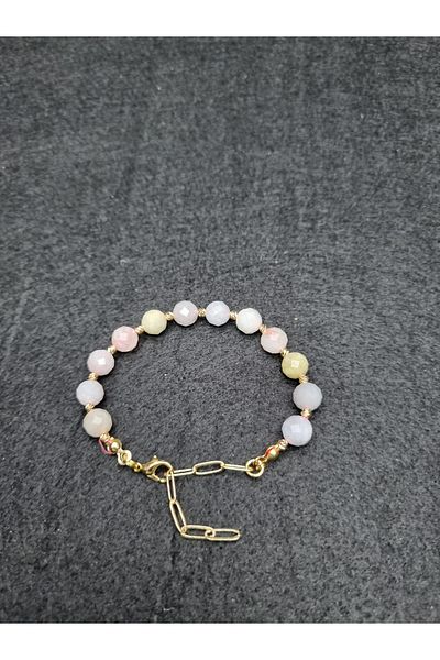 Yüksel Boncuk Morganite Stone Women's Natural Stone Bracelet